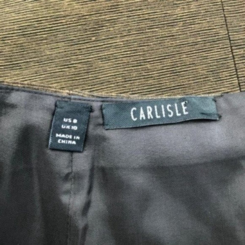 Carlisle Womens Silk Wool Pencil Skirt Size 8 Brown Bronze Sequin Embellished - Picture 9 of 9